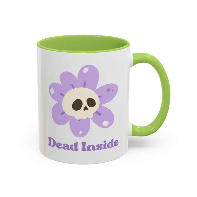 Coffee or Tea Mug — "Dead Inside" Floral Skull Accent Mug