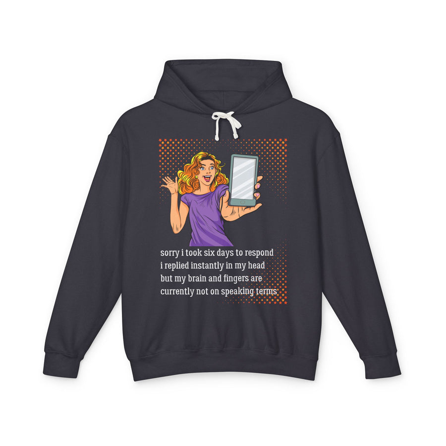 Message Delay - Unisex Lightweight Hooded Sweatshirt