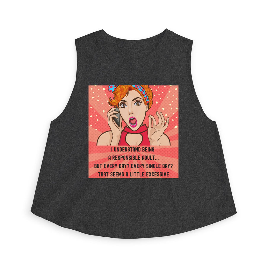 Crop Top - Retro Pop Art "I Understand Being A Responsible Adult..." Graphic Tank