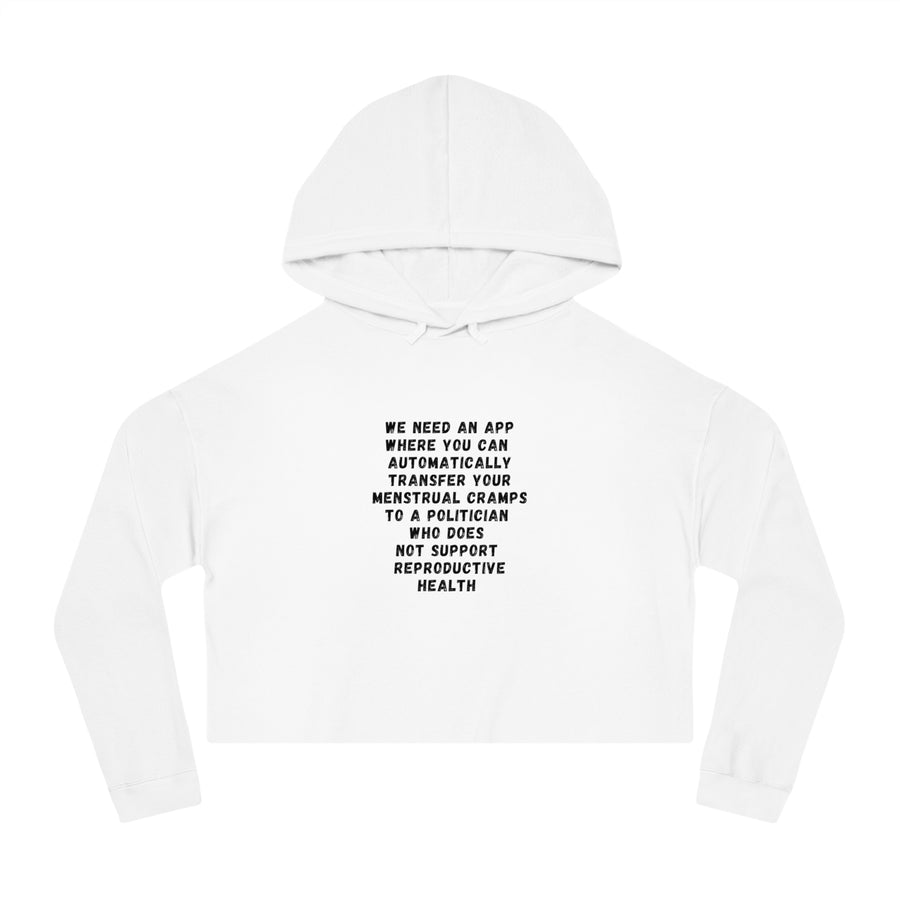 Transfer Menstrual Cramps - Women’s Cropped Hooded Sweatshirt