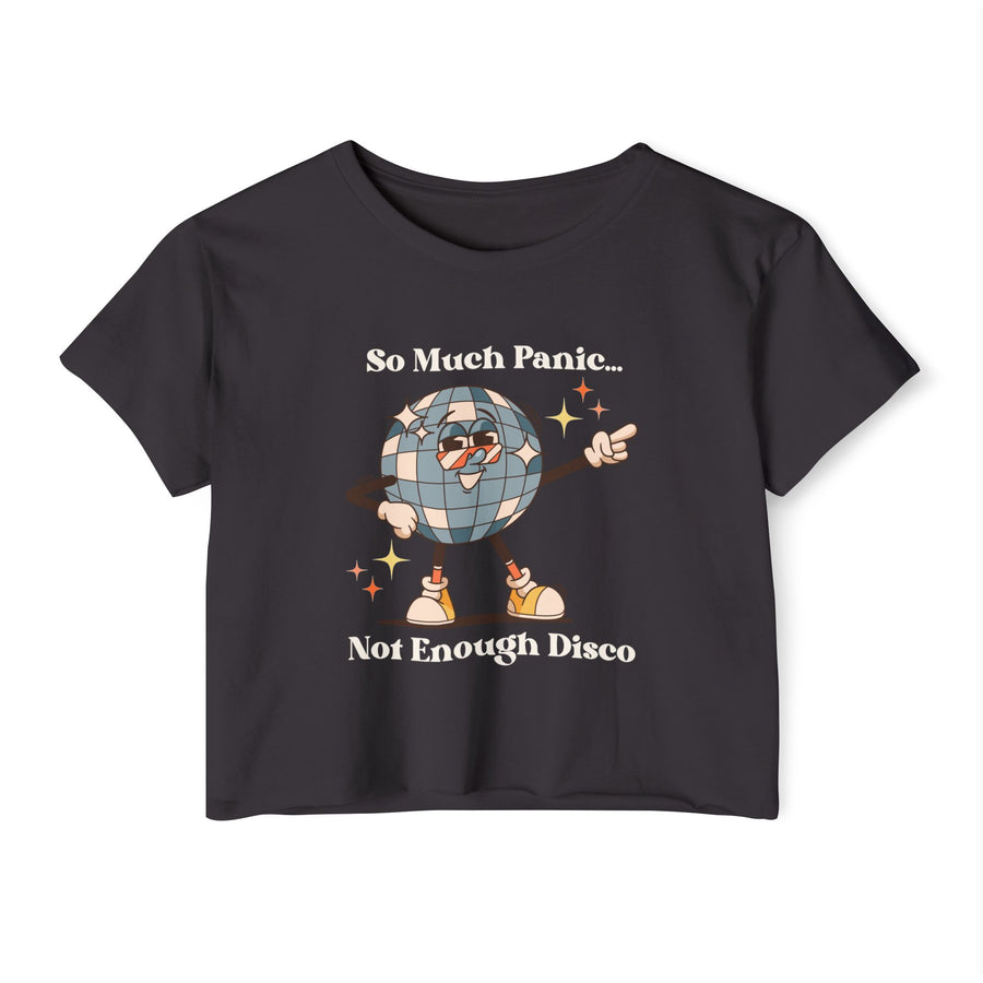 Festival Crop Top T-shirt— “So Much Panic… Not Enough Disco” Graphic Tee