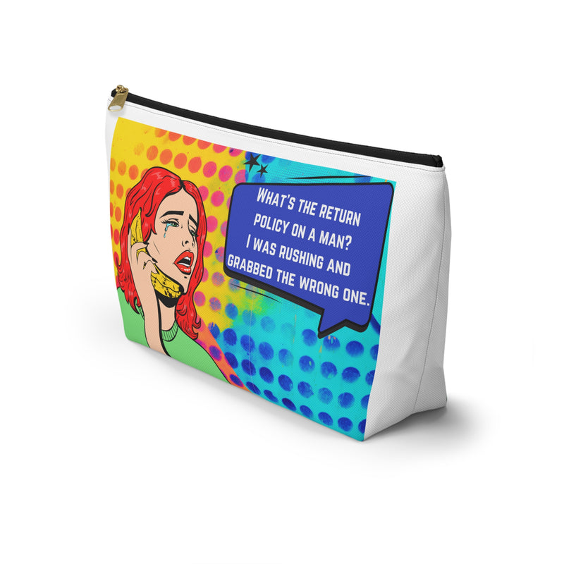 Pop Art Large Travel Bag — "What's the return policy on a man?"