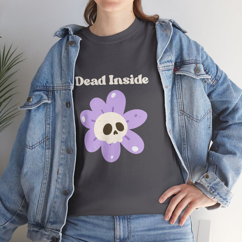 Graphic Tee — "Dead Inside" Skull Flower Mental Health Awareness T-Shirt