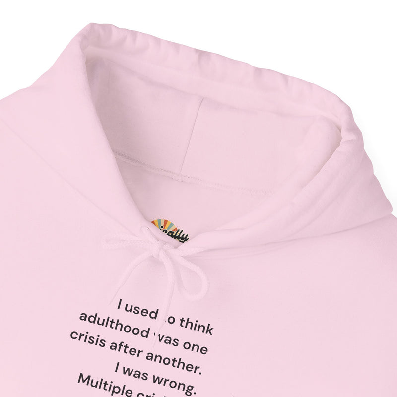 Graphic Text Hoodie — 'Adulthood' Hooded Sweatshirt