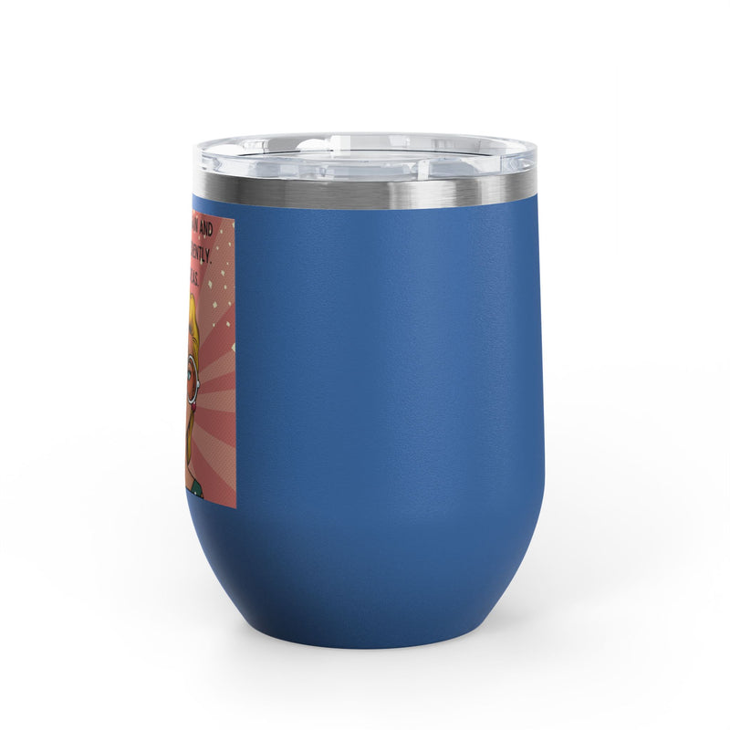 Retro Pop Art "14 Again" Insulated Stainless Steel 12oz Wine Tumbler