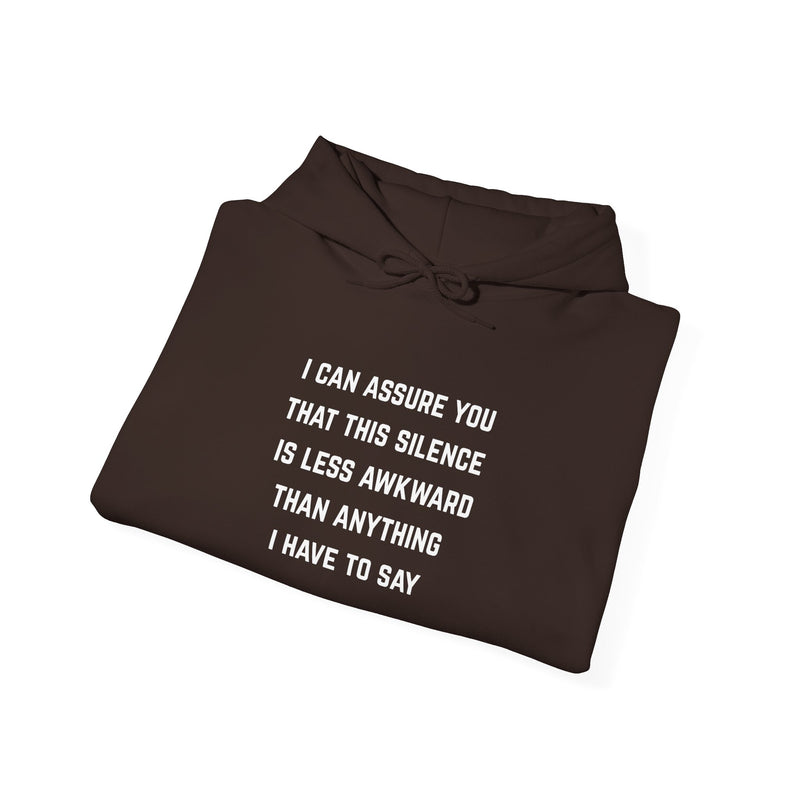 "Awkward Silence" Hoodie - Unisex Heavy Blend™ Minimalist Graphic Text Hooded Sweatshirt