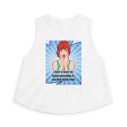 Pop Art Tee 'Teach My Facial Expressions' Women's Crop Top T-shirt