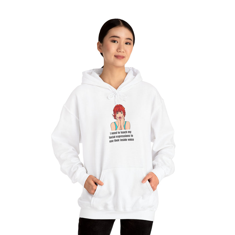 Pop Art Hoodie — 'Facial Expressions' Graphic Hooded Sweatshirt