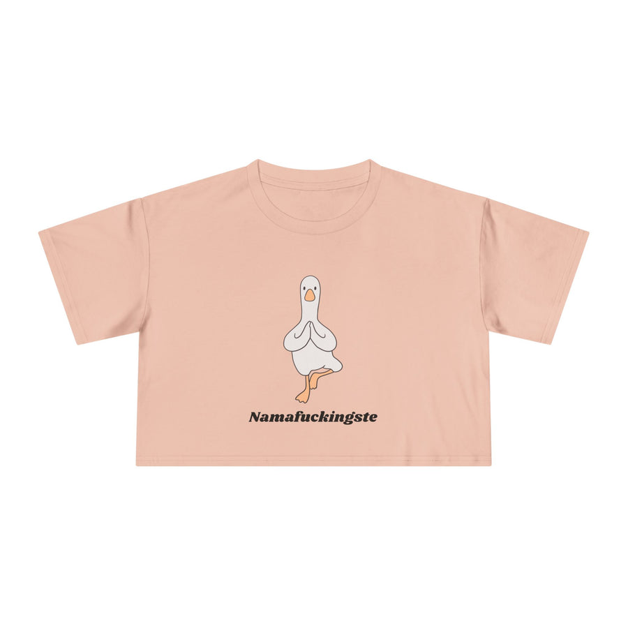 Yoga Duck Women's Crop Tee — 'Namafuckingaste' Graphic T-shirt Top