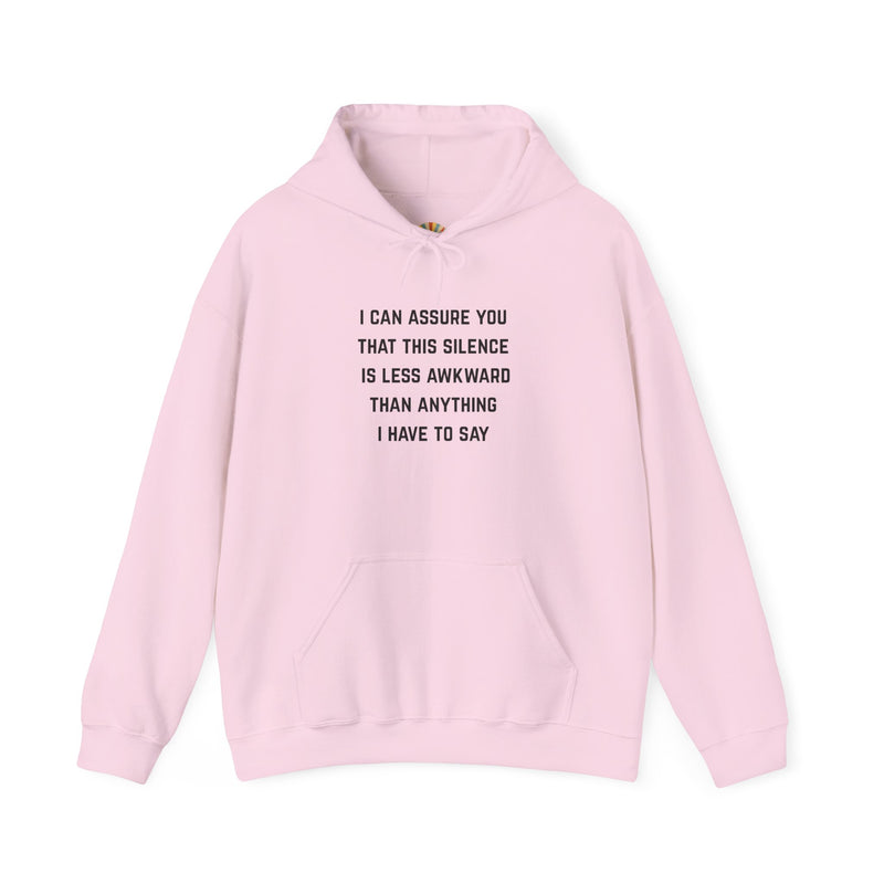 "Awkward Silence" Hoodie - Unisex Heavy Blend™ Minimalist Graphic Text Hooded Sweatshirt