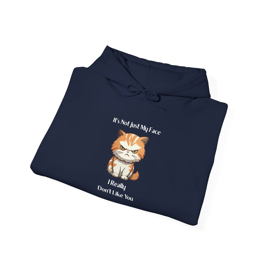 Sassy Cat Hoodie — It's Not Just My Face Graphic Hooded Sweatshirt