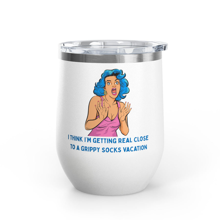 Grippy Sock Vacation Pop Art Wine Tumbler - Stainless Steel 12oz