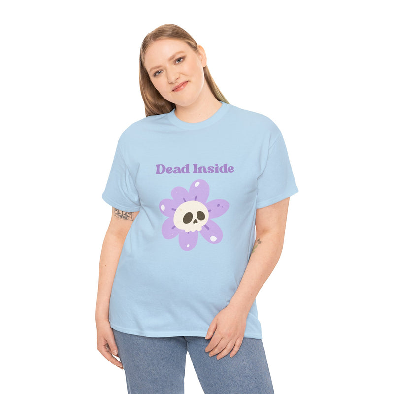 Graphic Tee — "Dead Inside" Skull Flower Mental Health Awareness T-Shirt