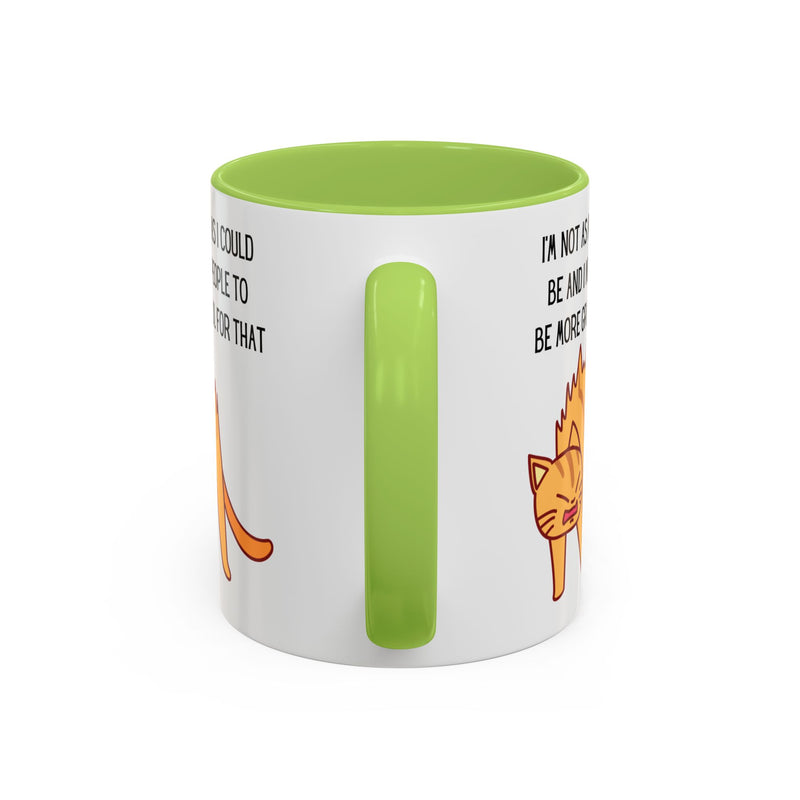Coffee or Tea Mug - "I'm Not As Mean As I Could Be" Sassy Cat Accent Mug (11/15oz)