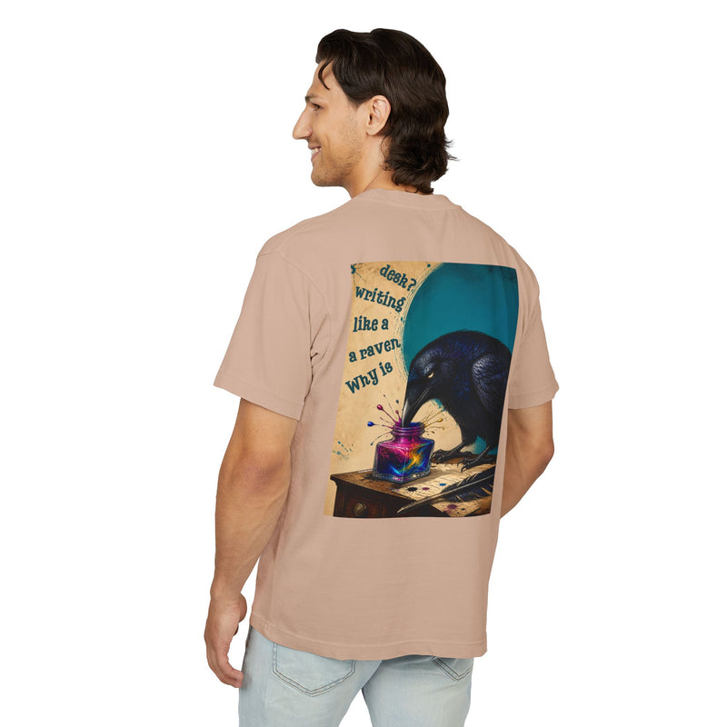 Wonderland Lane Seven Garment Dyed Urban Heavy Graphic Tee – “Why is a Raven Like a Writing Desk"