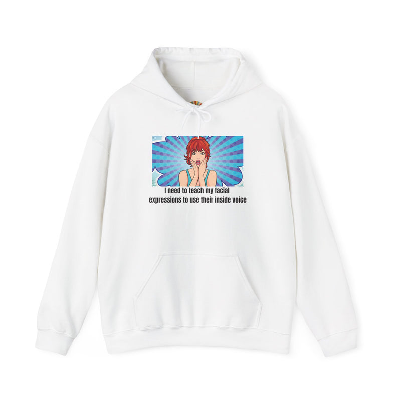 Pop Art Hoodie — 'Facial Expressions' Graphic Hooded Sweatshirt