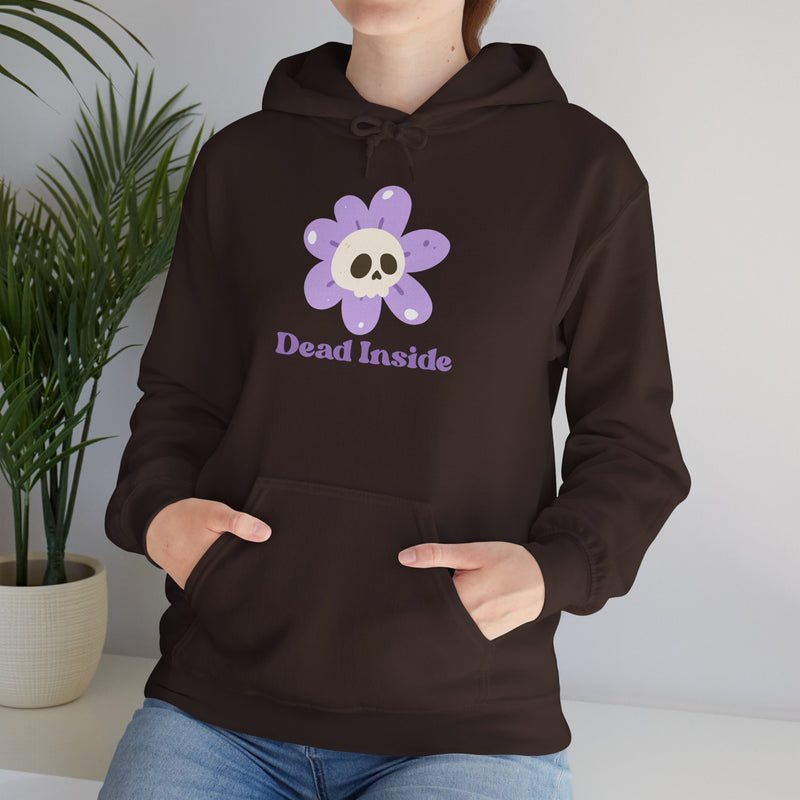 Graphic Floral Skull Hoodie "Dead Inside" - Unisex Heavy Blend™ Hooded Sweatshirt