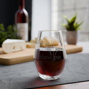 Stemless Wine Glass – "Blow Me" Dandelions