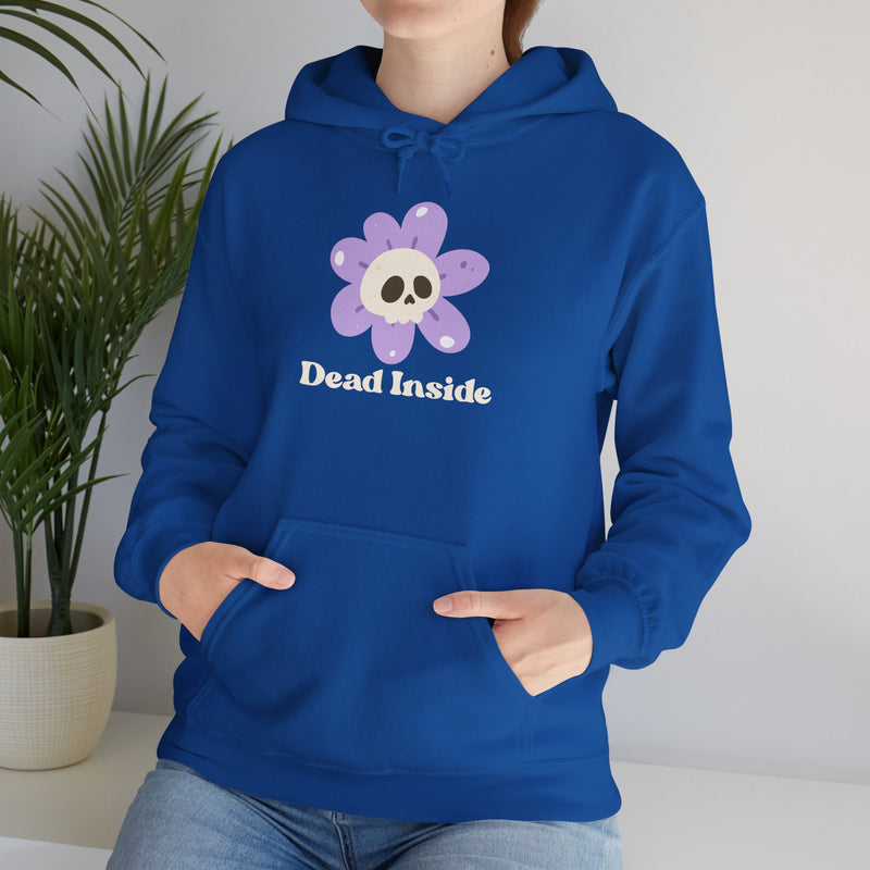 Graphic Floral Skull Hoodie "Dead Inside" - Unisex Heavy Blend™ Hooded Sweatshirt