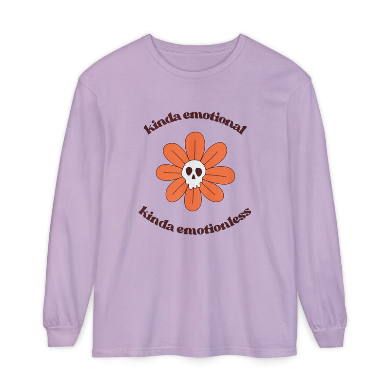 Daisy Skull T-Shirt "Kinda Emotional Kinda Emotionless" Long Sleeve Tee