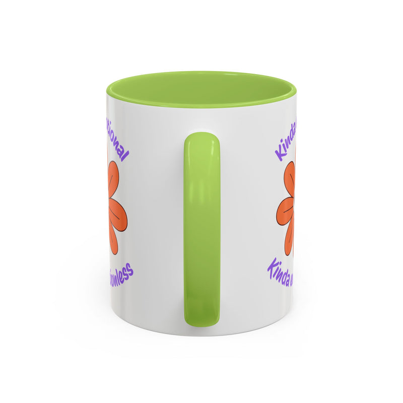 Coffee or Tea Mug — "Kinda Emotional, Kinda Emotionless" Floral Skull Accent Mug