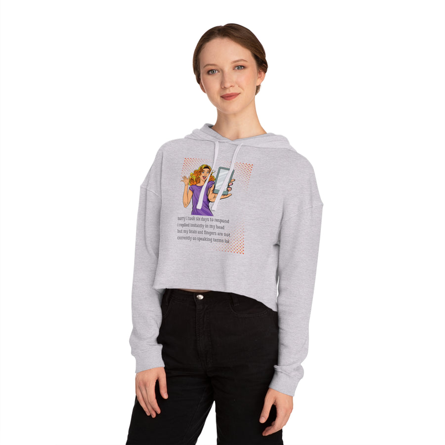 Message Delay  - Women’s Cropped Hooded Sweatshirt