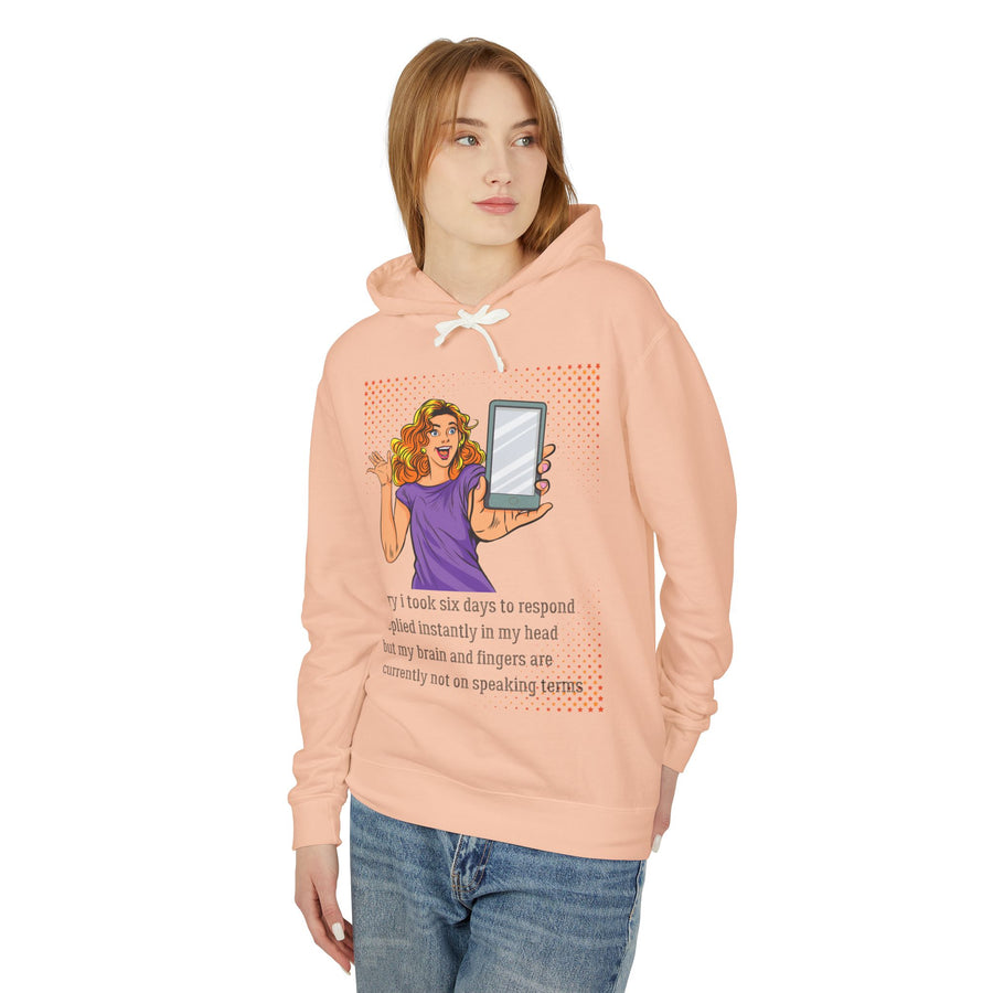 Message Delay - Unisex Lightweight Hooded Sweatshirt