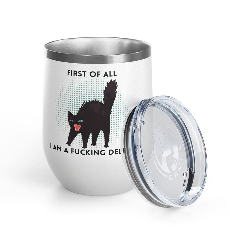 Fucking Delight Sassy Cat Wine Tumbler - Insulated Stainless Steel Wine Glass