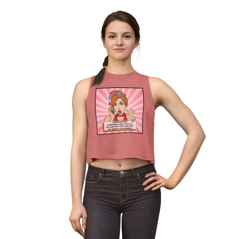 Crop Top - Retro Pop Art "I Understand Being A Responsible Adult..." Graphic Tank