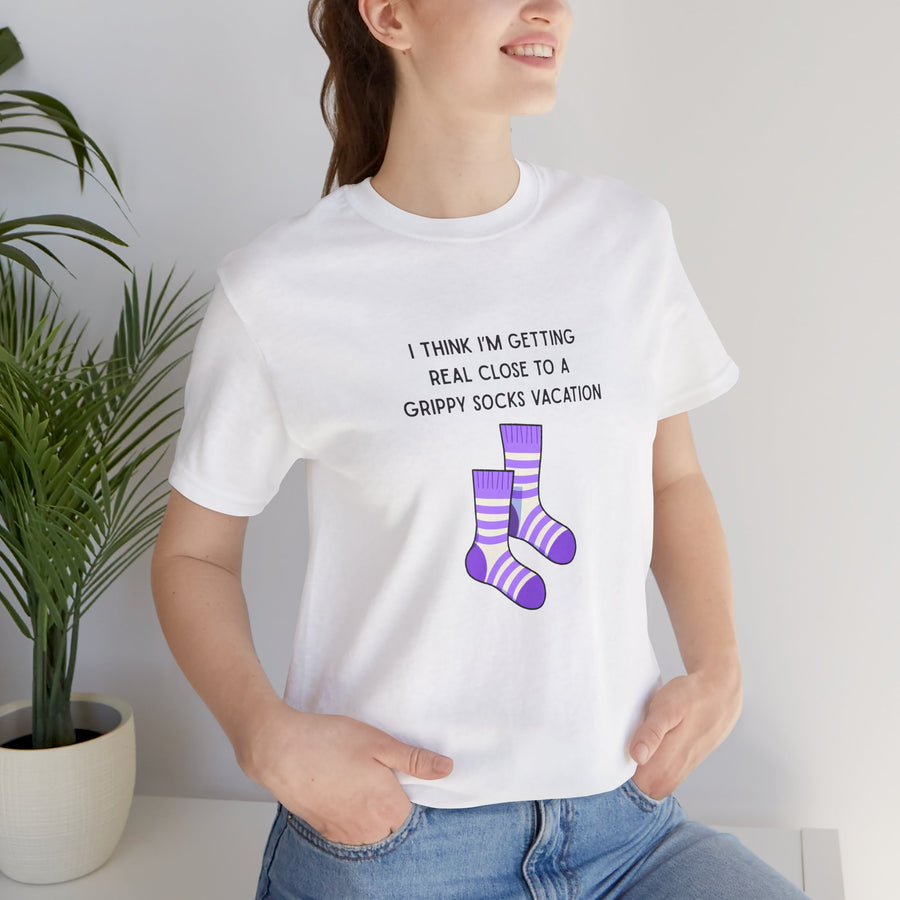 Graphic Tee - "Grippy Socks Vacation" Mental Health Awareness T-Shirt