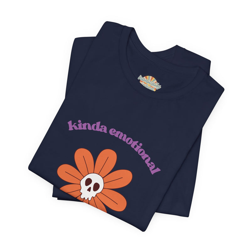 Graphic Tee - Kinda Emotionless Kinda Emotional Floral Skull Mental Health Awareness T-Shirt