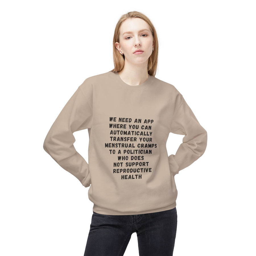 Transfer Menstrual Cramps - Unisex Midweight Softstyle Fleece Crewneck Sweatshirt