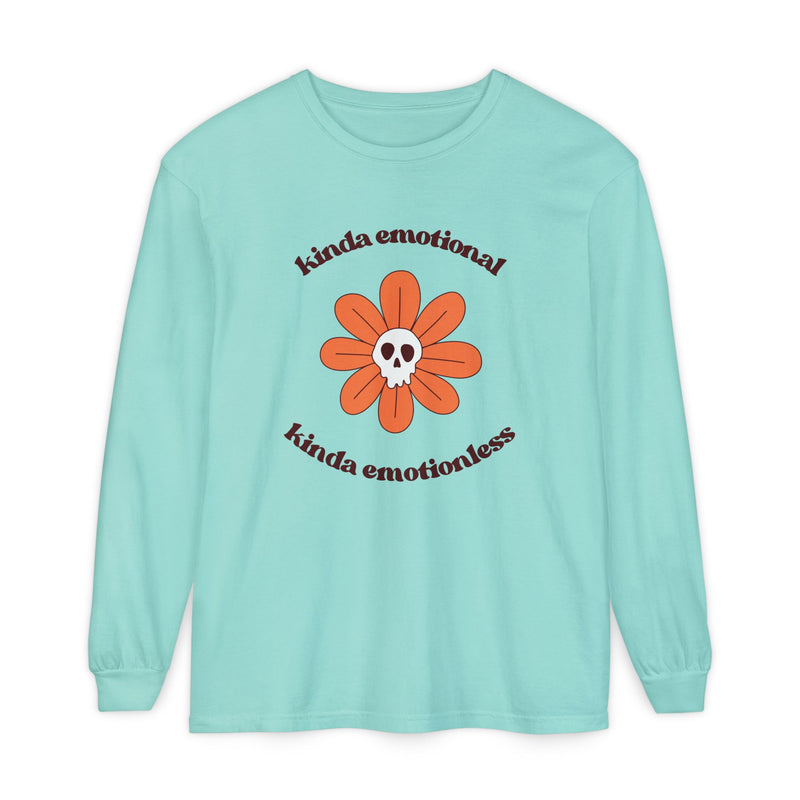 Daisy Skull T-Shirt "Kinda Emotional Kinda Emotionless" Long Sleeve Tee