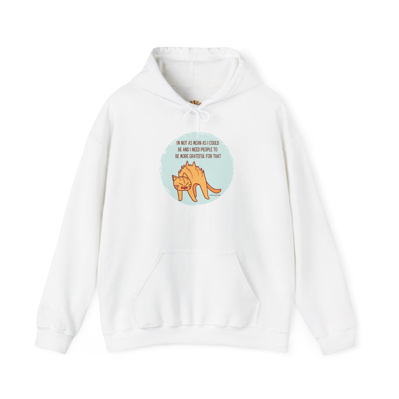 Sassy Cat Hoodie — "I’m not as mean as I could be..." Hooded Sweatshirt