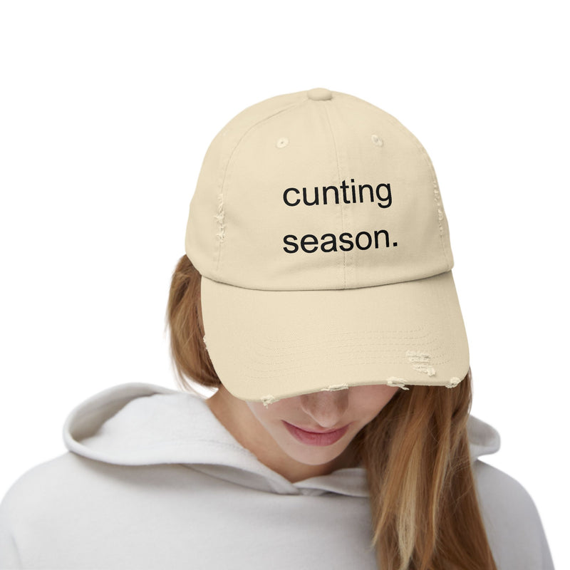 Distressed Hat - "Cunting Season" Sassy Baseball Cap