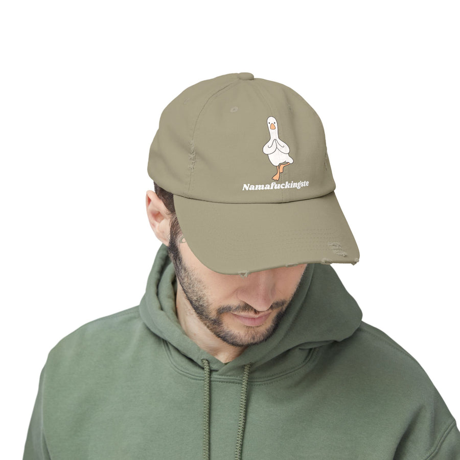 Distressed Cap — 'Namafuckingste' Yoga Goose Baseball Hat
