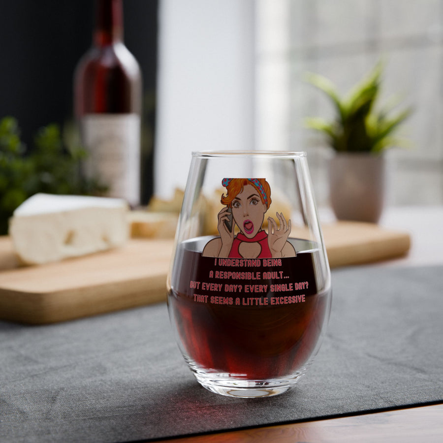 Pop Art Wine Glass – Responsible Adult