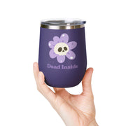 "Dead Inside" Floral Skull Wine Tumbler - Stainless Steel 12oz