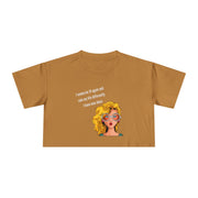 Women's Crop Tee — Retro Pop Art Girl 'I Wanna Be 14 Again' T-Shirt Top
