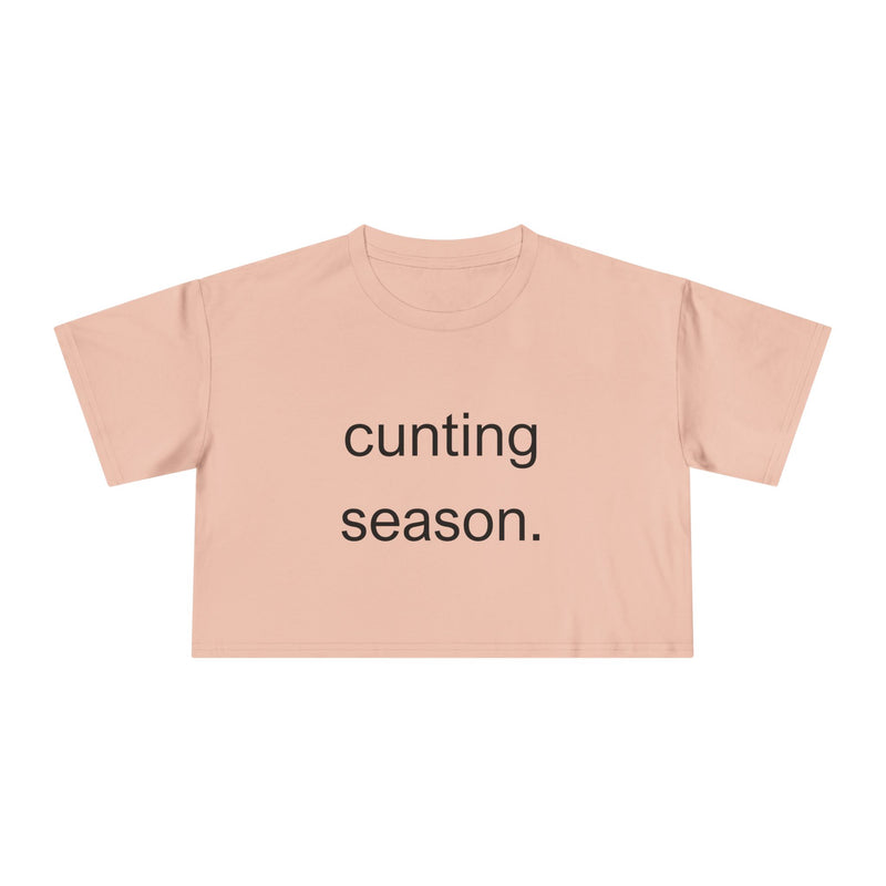 Statement Crop Tee — "Cunting Season" Subtle Minimalist Text T-shirt Top