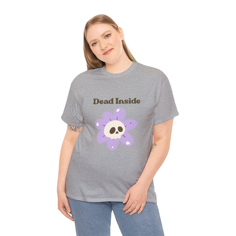 Graphic Tee — "Dead Inside" Skull Flower Mental Health Awareness T-Shirt