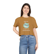 Women's Crop Tee — 'I'm Not Crazy! My Reality Is Just Different From Yours' Wonderland Graphic T-shirt Top