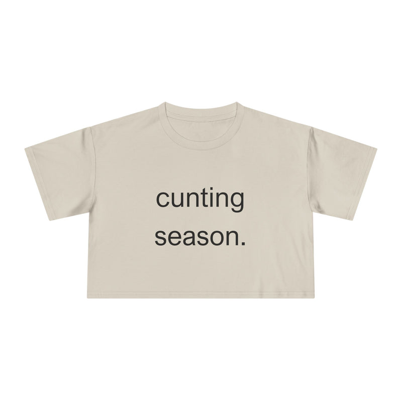 Statement Crop Tee — "Cunting Season" Subtle Minimalist Text T-shirt Top