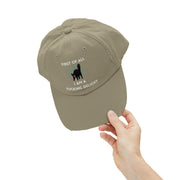 Distressed Baseball Cap — "First Of All I Am A Fucking Delight" Sassy Cat Hat