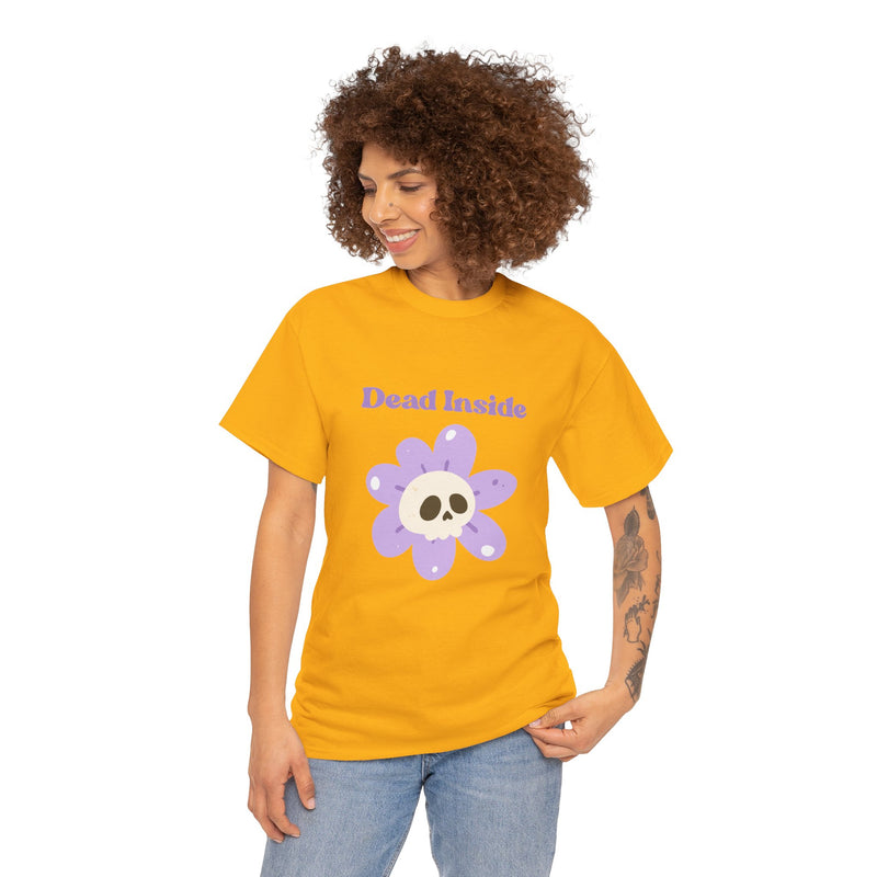 Graphic Tee — "Dead Inside" Skull Flower Mental Health Awareness T-Shirt