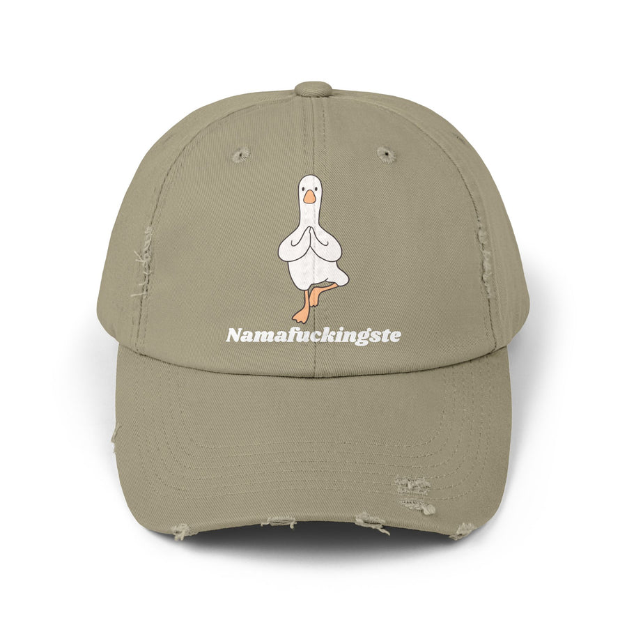 Distressed Cap — 'Namafuckingste' Yoga Goose Baseball Hat