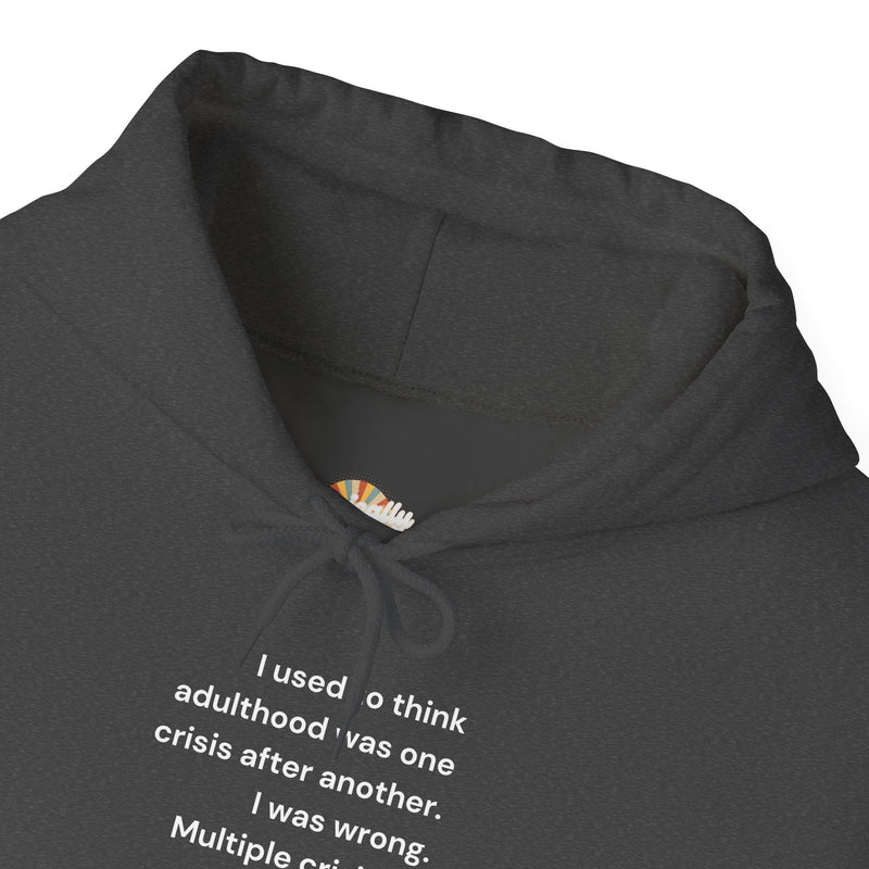 Graphic Text Hoodie — 'Adulthood' Hooded Sweatshirt