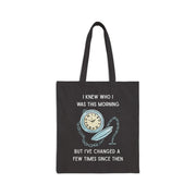 Tote Bag — Wonderland Design: "I knew who I was this morning but I’ve changed a few times since then"