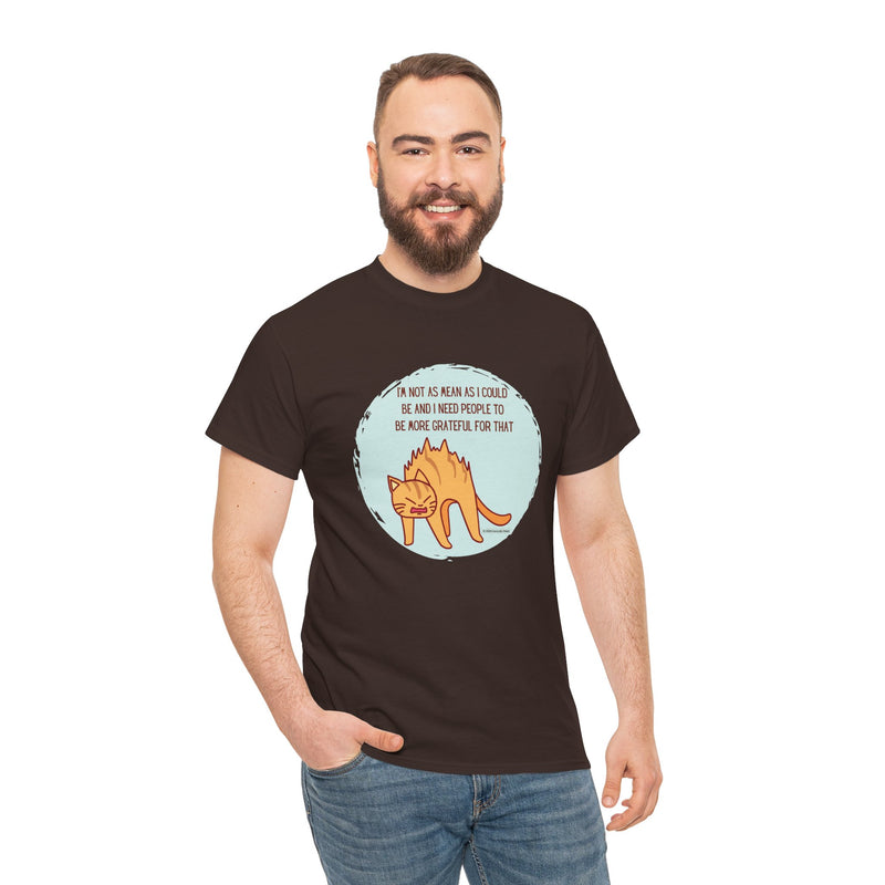 Sassy Cat Attitude T-Shirt — "I’m Not As Mean As I Could Be" Graphic Tee