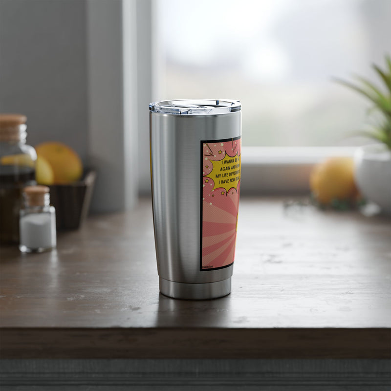 Retro Pop Art Vagabond Travel Tumbler — '14 Again'